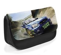 KRAFTYGIFTS Personalised School Pencil Case Rally Racing CAR Stationary Bag Boys ST437 (Black)