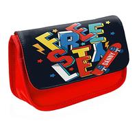 KRAFTYGIFTS Personalised School Pencil Case Skateboard Stationary Bag Chidrens Custom Kids Pens Organiser Skateboarding KS250 (Red)