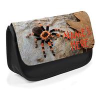KRAFTYGIFTS Personalised School Pencil Case Tarantula Spider Stationary Bag Boys Girls KS101 (Black)