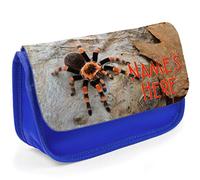 KRAFTYGIFTS Personalised School Pencil Case Tarantula Spider Stationary Bag Boys Girls KS101 (Blue)