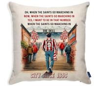 KRAFTYGIFTS Personalised Southampton Football Fan Cushion Cover Stadium Match Day Pillow Dad Birthday Gift For Him Grandad Retirement Present SFC67