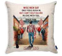 KRAFTYGIFTS Personalised Sunderland Football Fan Cushion Cover Stadium Match Day Pillow Dad Birthday Gift For Him Grandad Retirement Present SFC72