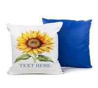 KRAFTYGIFTS Personalised Sunflower Cushion Cover Floral Outdoor Throw Pillow Decorative Waterproof Garden Summer House Birthday Gift Sun Flowers Mix & Match Colours KC150 (Blue)