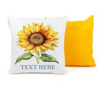 KRAFTYGIFTS Personalised Sunflower Cushion Cover Floral Outdoor Throw Pillow Decorative Waterproof Garden Summer House Birthday Gift Sun Flowers Mix & Match Colours KC150 (Yellow)