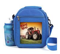 KRAFTYGIFTS Personalised Tractor Lunch Bag Thermal Insulated Boys Cooler Bag with Side Mesh Pocket School Travel Lunchie Tractors Farm Farmer Birthday Gift ST176