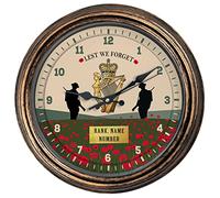 KRAFTYGIFTS Personalised Ulster Defence Regiment Wall Clock Military Classic Remembrance Round Hanging Glass Front British Army Clock Veteran Gift VPC66