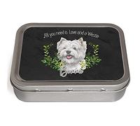 KRAFTYGIFTS Personalised Westie Tobacco Tin Dog 2oz Baccy Storage Pill Box Cigarette Rolling Stash Can Pet Puppy Birthday Gift West Highland Terrier NDD49