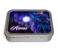 KRAFTYGIFTS Personalised Wolf Wolves 2oz Tobacco Tin | Baccy Storage | Pill Box | Cigarette Rolling Stash Can Tin KSU14A