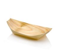 KRAFTZ® 100 Pc. Bamboo Wood Boats Disposable Tableware for Party Foods Snacks Nibbles Canape 190 x 95mm
