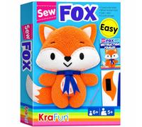 KRAFUN Fox Sewing Kit for Kids Ages 7-12, Doll Craft | Sew your own plush fox. Pre-cut & pre-punched felt, child-safe needle & step-by-step instructions