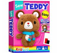 KRAFUN Teddy Bear Sewing Kit for Kids Ages 7-12, Doll Craft | Sew your own plush teddy bear. Pre-cut & pre-punched felt, child-safe needle & step-by-step instructions