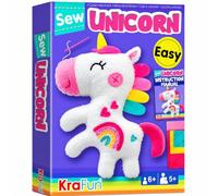 KRAFUN Unicorn Sewing Kit for Kids Ages 7-12, Doll Craft | Sew your own plush unicorn. Pre-cut & pre-punched felt, child-safe needle & step-by-step instructions