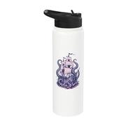 Kraken Attack Ship Tentacles Ocean Monster Nautical Stainless Steel Insulated Water Bottle