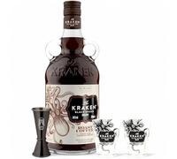 Kraken Black Roast Coffee Rum, 70cl - Includes 2 Shot Glasses & Jigger