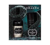 Kraken Black Spiced Rum Gift Set and Kraken Black Smoky Glass Jar, 35 cl