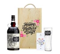 Kraken Black Spiced Rum Gift Set with Glass, 35cl, 40% ABV | Mother's Day, Premium Spiced Rum Gift for Mum