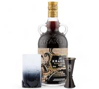 Kraken Dark Caramel & Cornish Sea Salt Spiced Rum Glass & Jigger Set 70cl | Rum Gifts for Him, Her, Birthdays, Christmas, Corporate, Mothers Day, Fathers Day
