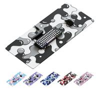 KRAKEN KEYBOARDS DRIP EDITION XXL Black & White & Grey Gaming Mouse Pad - Professional Artisan Mouse Pad - Black & White Gaming Desk Mat - 36" x 16" Thick Extended XXL Gaming Mouse Pad (Stealth)