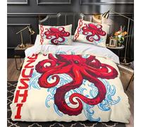 Kraken Octopus Mysterious Animal Theme 3 Piece Comforter Set Soft 3D Printed Quilted Bedding Set for Kids Teens Adults Room Decor,2 Pillowcases,Breathable for All Season Super King（260x220cm）