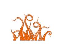Kraken Octopus Tentacles Car Stickers Personality Body Windows Bumper Windshields Decorative Vinyl Decal Accessories(Orange,30cm)