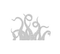 Kraken Octopus Tentacles Car Stickers Personality Body Windows Bumper Windshields Decorative Vinyl Decal Accessories(Silver,40cm)