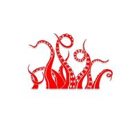 Kraken Octopus Tentacles Car Stickers Windshields Decorative Vinyl Decal Accessories(Red,40cm)