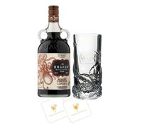Kraken Roast Coffee Rum Gift Set | Includes Miniature Bottle, Tentacle-Themed Collector’s Tumbler & 2 Celebration Spirits Coasters - Unique Alcohol Gift for Rum & Whiskey Lovers