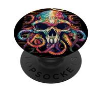 Kraken skull Octopus, Dark Art Aesthetic Grunge clothes PopSockets Adhesive PopGrip