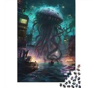 Kraken1 1000 Piece Puzzles For Adults Creative Rectangular Puzzle Wooden Puzzle Puzzle Jigsaw for Friends Family 1000pcs (75x50cm)