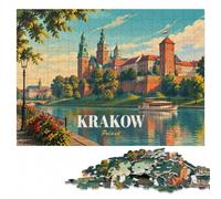 Krakow Castle River Complex Wood Puzzle, Adults, 1000 Pieces | Jigsaw Puzzle for Adults - visual matching for a more organised build during indoor leisure.