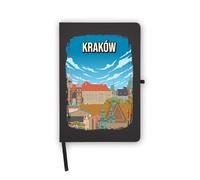 Krakow Poland Cityscape Travel Europe Notebook, Blank Pages, Faux Leather Cover, Planner, Journal, Workbook