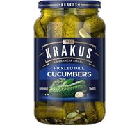 Krakus Pickled Dill Cucumbers 920g - Sweet & Sour Taste - Crispy Gherkins - Delicious Condiment - Ready to Serve - Glass Jar