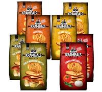 KRAMBALS Bruschetta Chips Multipack Crisps (Pack of 8 x 70g) - Baked Crisps Bruschetta Bread Snacks Palm Oil Free Cheese Snack Box