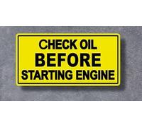 Kramer Check Oil Before Starting Engine A Must Have On All Equipment Decal Sticker 1.5 х 0.75 in. Set of 1