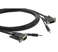 Kramer Electronics 15-pin HD + 3.5mm Audio Micro Cable 3 m VGA (D-Sub) + 3.5mm Black