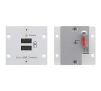 Kramer Electronics W-2UC(B) Wall Plate and Switch Cover Black - Wall Plates and Switch Covers (Black, Universal, 2 x USB, 50.5 mm, 47 mm, 3.3 cm)