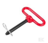 Kramp Tractor Red Handle Towing Hitch Pin With Handle & R Clip For Tractor , Lawn Mower , ATV , Quad Bike , Trailer , 12mm x 92mm Z512092KR