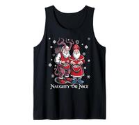 Krampus and St Nicholas Naughty or Nice Kids Christmas Tank Top