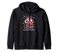 Krampus and St Nicholas Naughty or Nice Kids Christmas Zip Hoodie