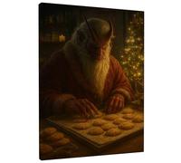 Krampus Canvas Kitchen Wall Art, Fantasy Fanciful Biscuit Christmas Tree Xmas Warm Brown Art Prints Wall Pictures Hanging Apartment Living Room Bedroom Breakfast Nook Decor 12x16 Inch