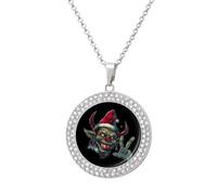 Krampus Christmas Devil Necklaces for Women Ladies Diamond Pendant Necklace Chain Jewellery