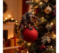 Krampus Christmas Ornament Set, Dark Holiday Horror Decor 2D Acrylic Gothic Tree Decorations, Folklore Scary Xmas Party Hanging Ornaments (E)