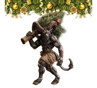 Krampus Christmas Ornament Set - Dark Holiday Mischief Collection, 2D Acrylic Horror Hanging Ornament, Krampus Folklore Scary Christmas Tree Decoration with Rope for Xmas Party Decor (B)