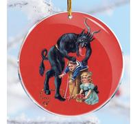 Krampus Classic Red Theme - Christmas Ornaments - Christmas Decorations - 3.6 in Acrylic Two Sided Printing - Gag Gifts - Nasty Naughty Gifts - White Elephant Gifts -Stocking Stuffers