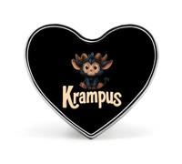 Krampus Cute Print Heart Badge Metal Decorative Brooches 1 Inch Funny Lapel Pin Gift Or Backpack Clothing