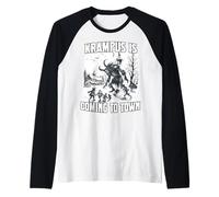 Krampus Demonic Santa Claus Kramperl T Krampus Run Raglan Baseball Tee