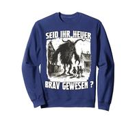 Krampus Demonic Santa Claus Kramperl T Krampus Run Sweatshirt, Adult Unisex, Navy Blue, Medium