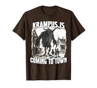 Krampus Demonic Santa Claus Kramperl T Krampus Run T-Shirt, Men, Brown, 3X-Large