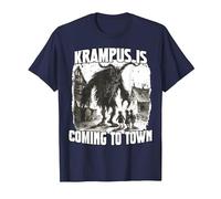 Krampus Demonic Santa Claus Kramperl T Krampus Run T-Shirt, Men, Navy Blue, Medium