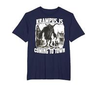 Krampus Demonic Santa Claus Kramperl T Krampus Run T-Shirt, Men's Big and Tall, Navy Blue, 4X Tall